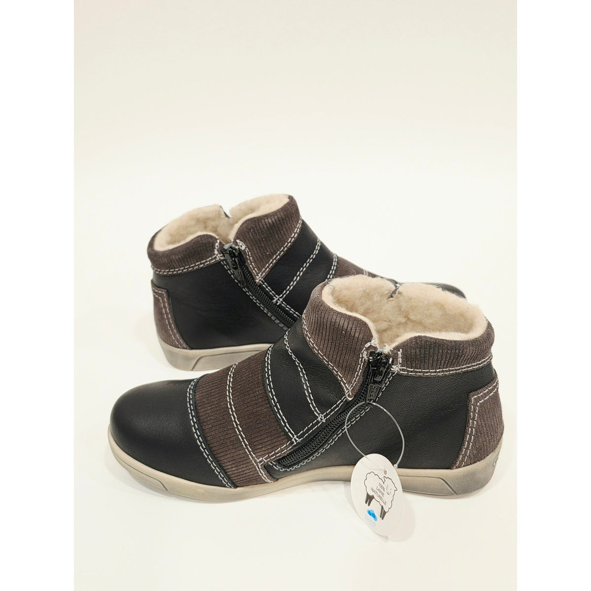Cloud Footwear Aline Wool Lined  Ankle Booties in Black and Brown