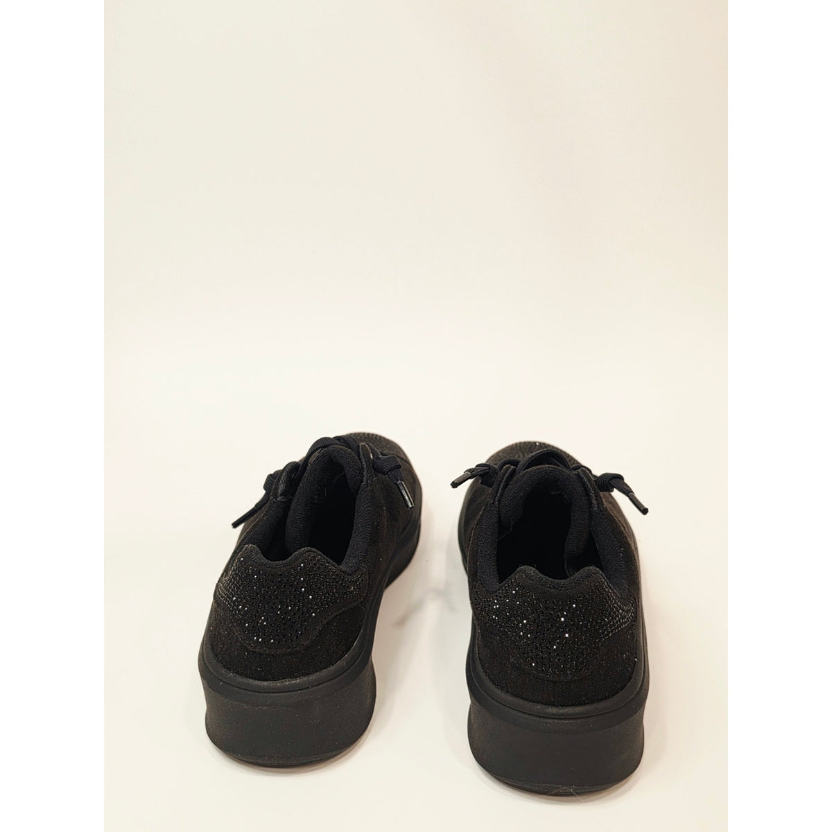Skechers Court Break embellished black sneakers with rhinestone-accented toes