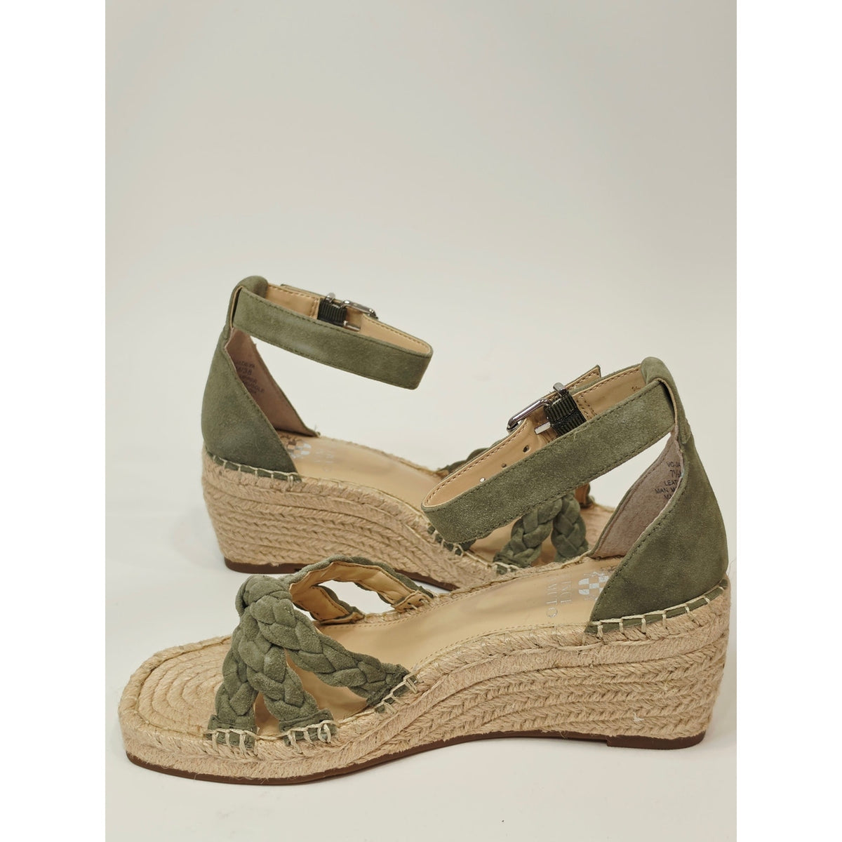 Vince Camuto Jadeya Olive Braided Espadrille Wedge Sandals