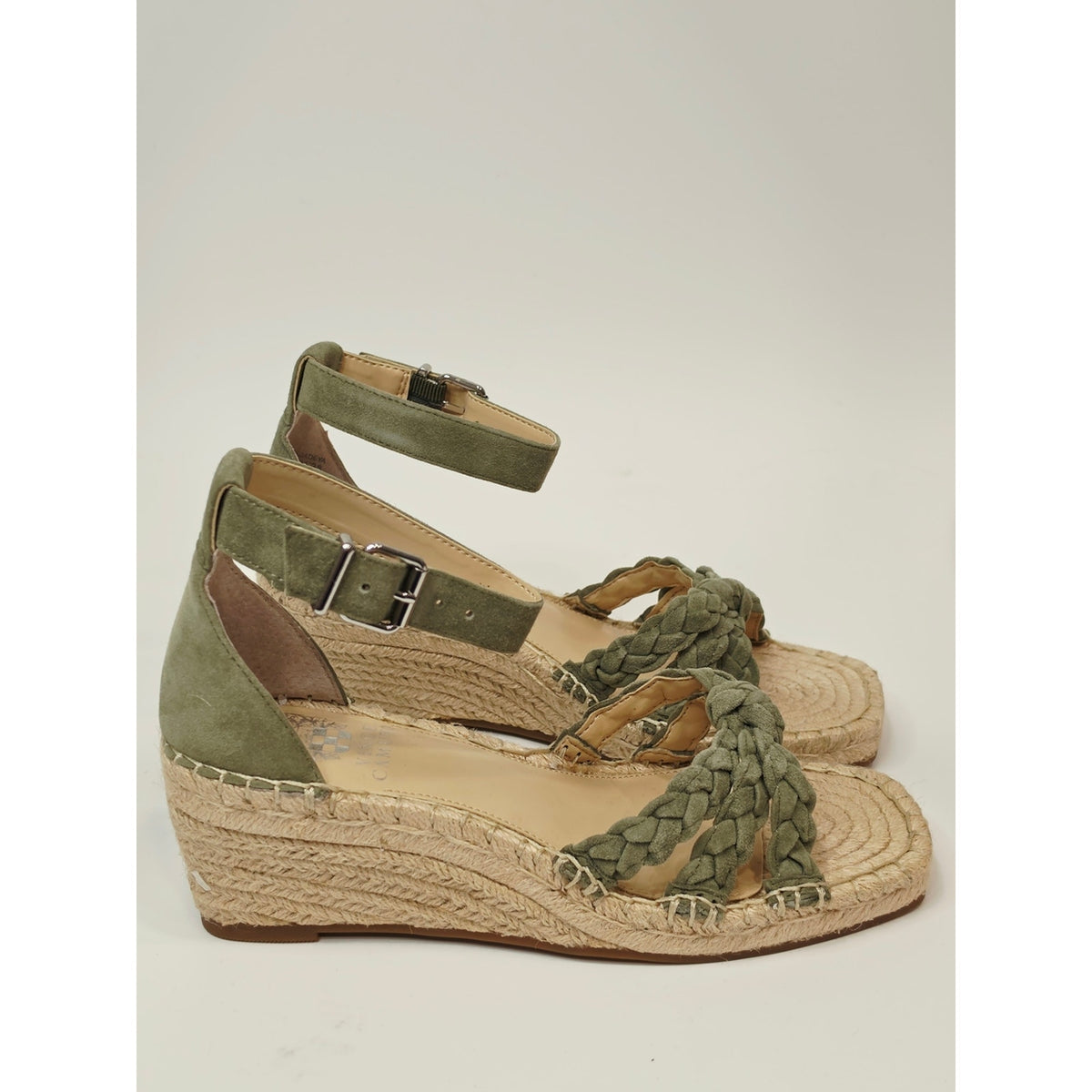 Vince Camuto Jadeya Olive Braided Espadrille Wedge Sandals