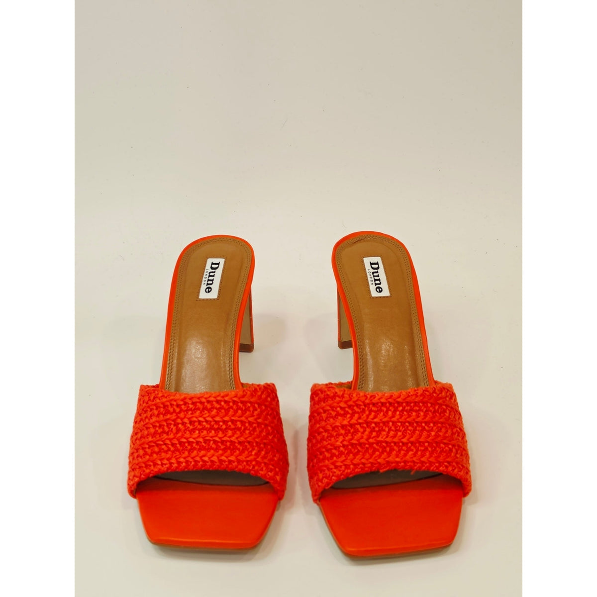 Dune London March Women’s Orange Woven Heeled Mules – Size EU 9/42 US 11