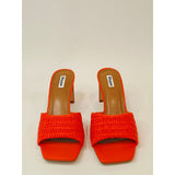 Dune London March Women’s Orange Woven Heeled Mules – Size EU 9/42 US 11