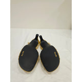 easy street Gold Satin Delite Slingback Heels with Rhinestone Band
