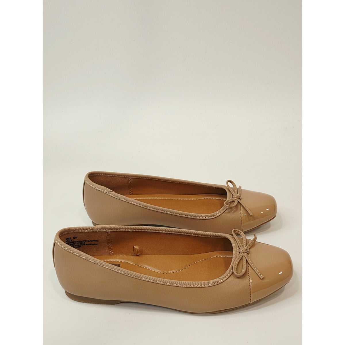 DV Dolce Vita Moxy Women’s Café Ballet Flats with Patent Toe & Bow – Size 6