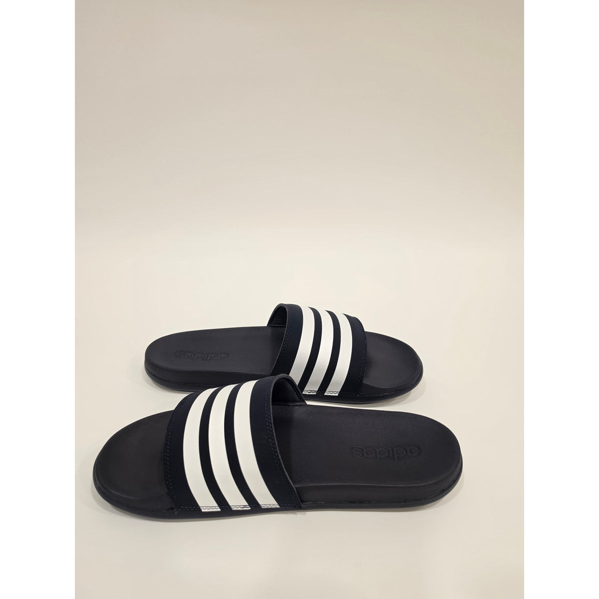 Adidas Adilette Comfort Navy and White Slide Sandals