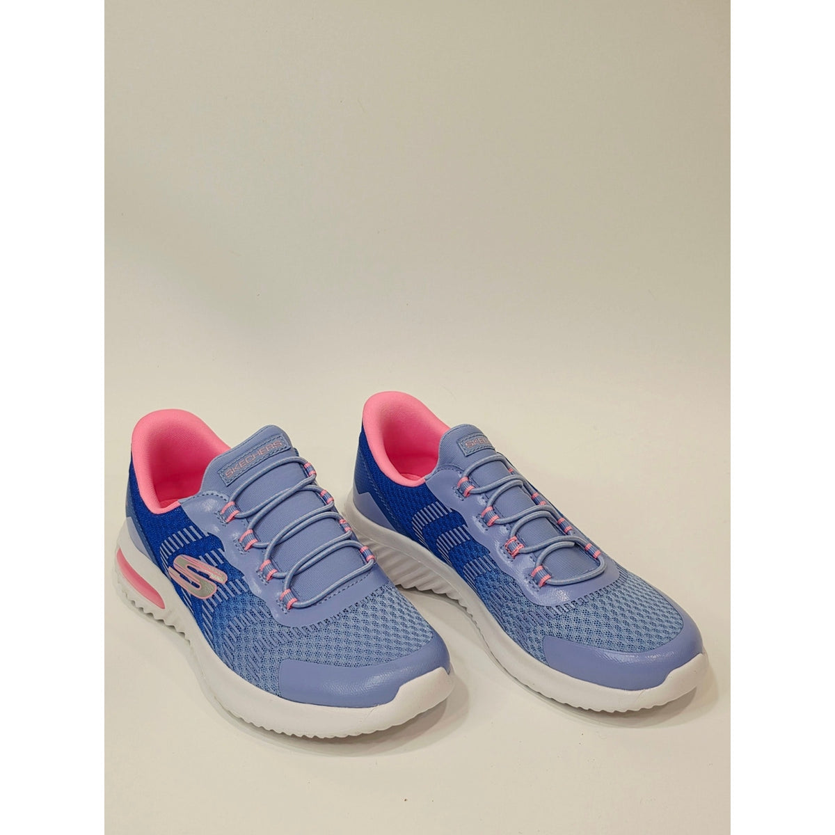 Skechers Hands Free Swift Fit Kids Light Blue and Pink Slip-On Sneakers