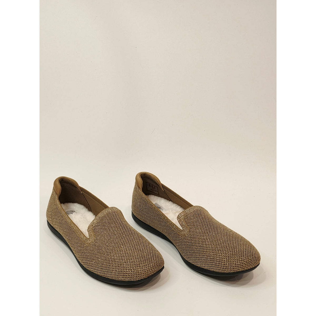 Clarks Cloudsteppers Washable Knit Slip-Ons in the style Carly Dream Fur in gold