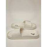 Zodiac Desert White Slide Sandals with Buckle Accent