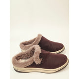 Clarks Cloudsteppers Breeze Myth Merlot Faux Fur Clogs US 7.5 Wide