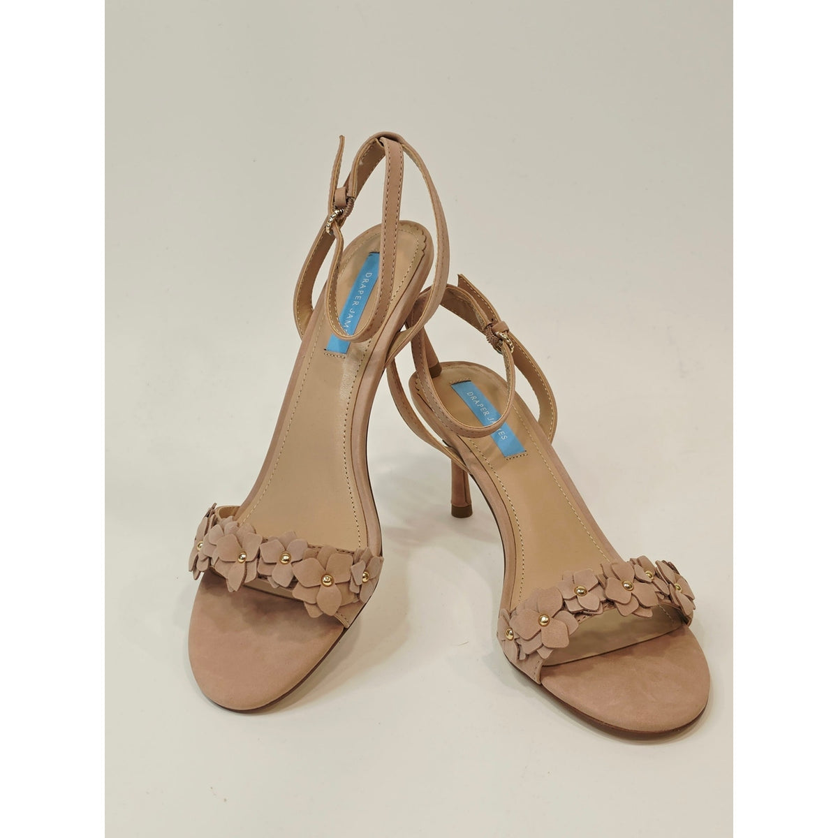 Draper James Alice Floral Appliqué Ankle Strap Sandals – Blush | Size 8.5