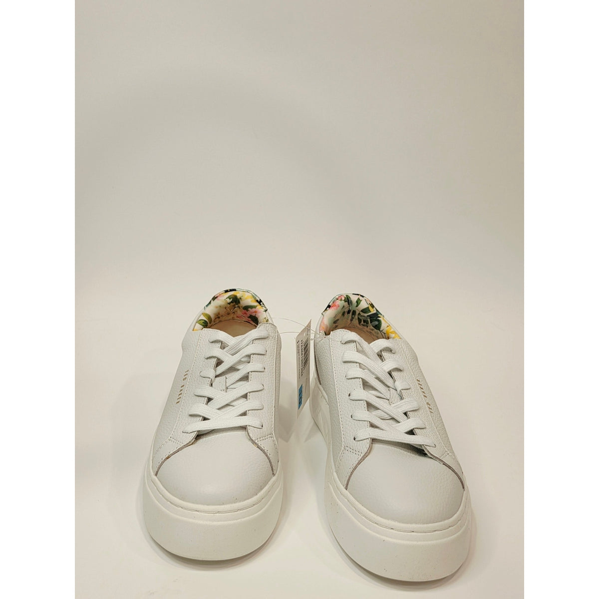 Ted Baker White Leather Sneakers with Floral Lining
