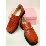INTENTIONALLY BLANK HK-2 Croc Lug Croc-Embossed Loafers