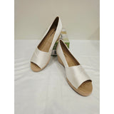 easy street White Jasper Peep-Toe Espadrille Wedges