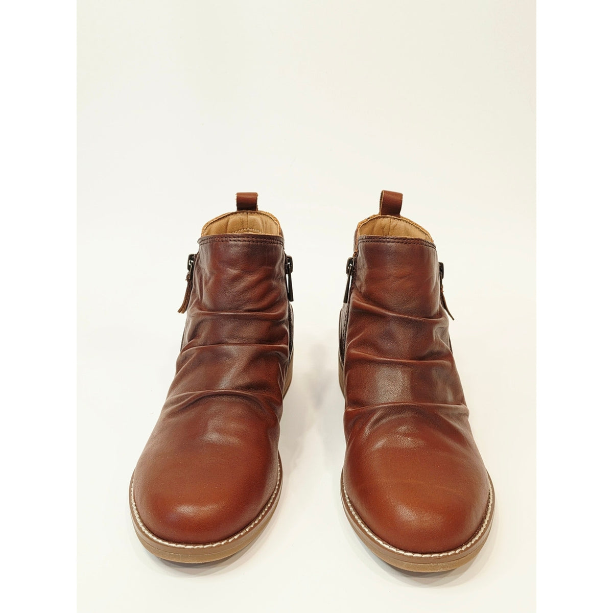 Earth Nadya Round Toe Ruched Casual Booties – Brown | 7.5W