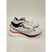 Saucony Ride 19 Men’s White Running Shoes Burgundy & Orange Accent US Size 10