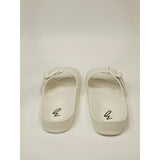 Zodiac Desert White Slide Sandals with Buckle Accent
