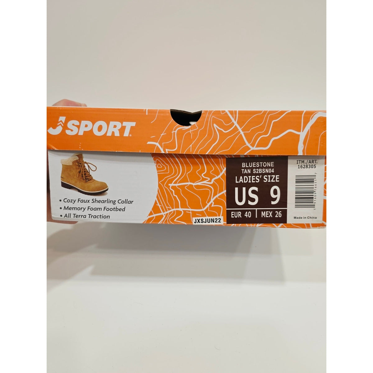 JSport Bluestone Tan Cozy Faux-Shearling Lace-Up Boots