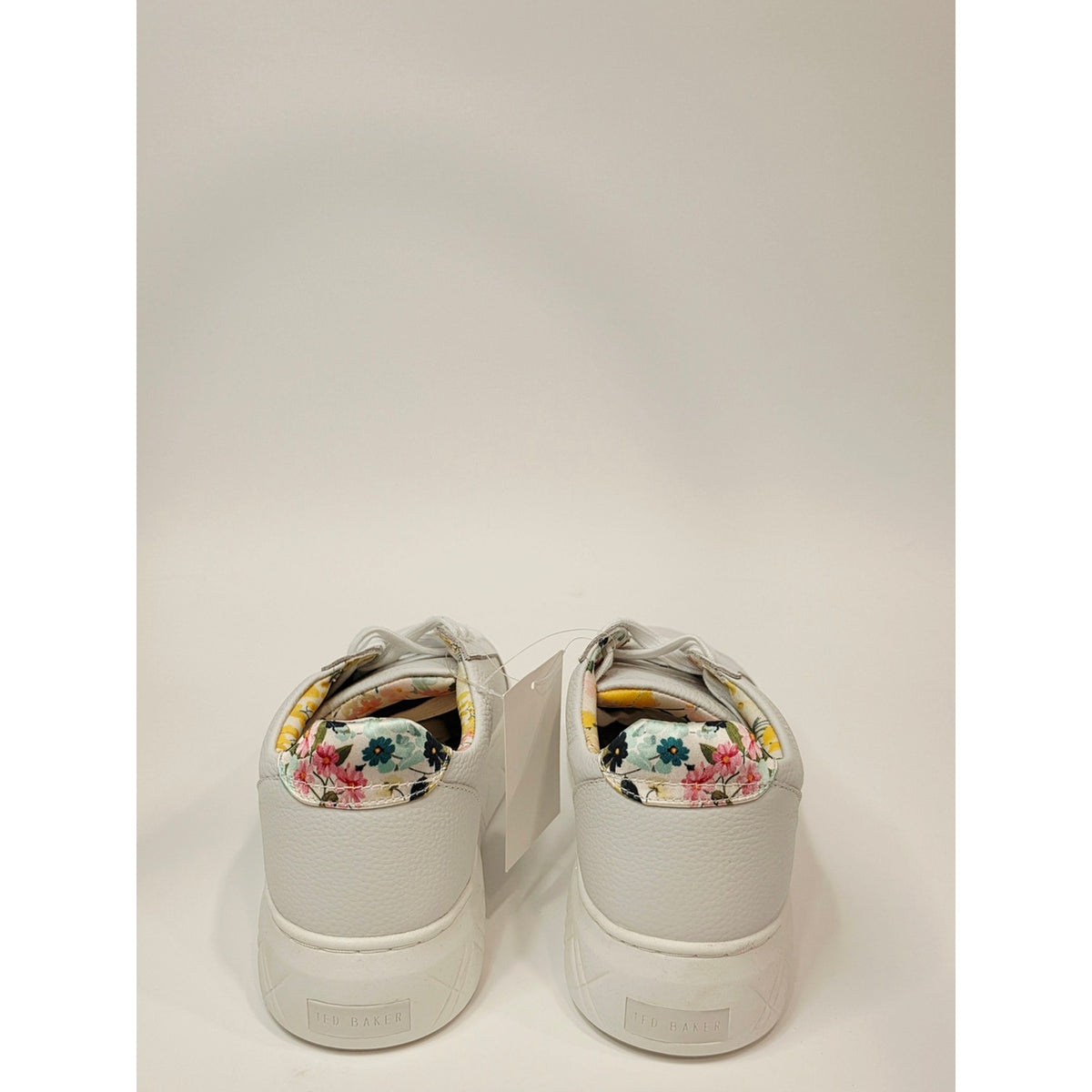 Ted Baker White Leather Sneakers with Floral Lining