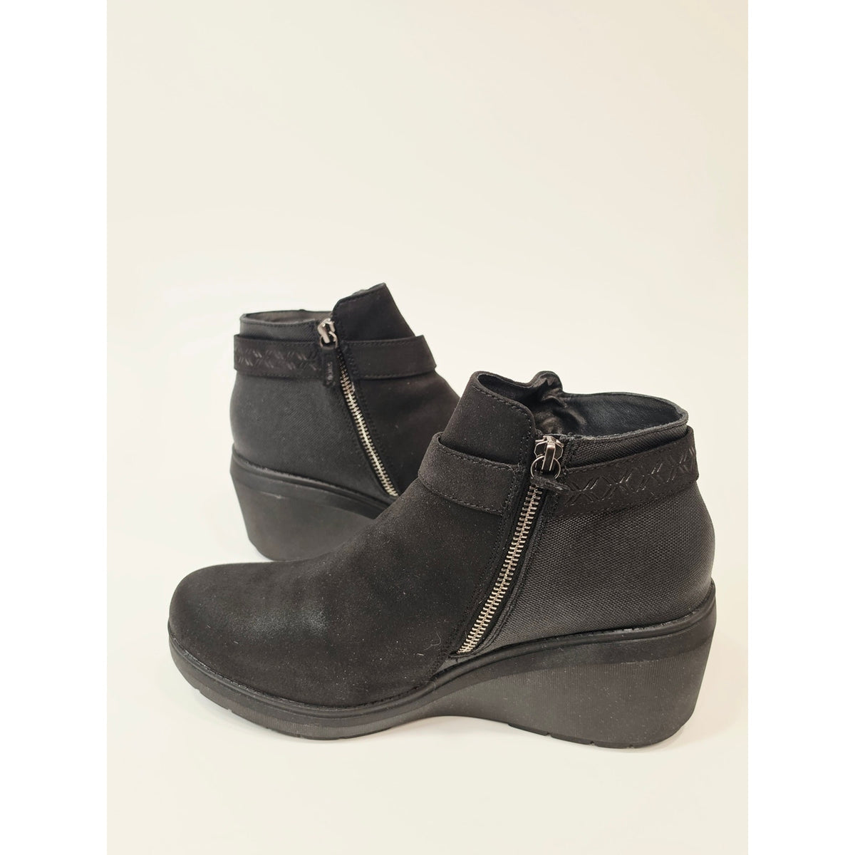 BOBS from Skechers Gala In High Demand Women’s Black Wedge Ankle Boots
