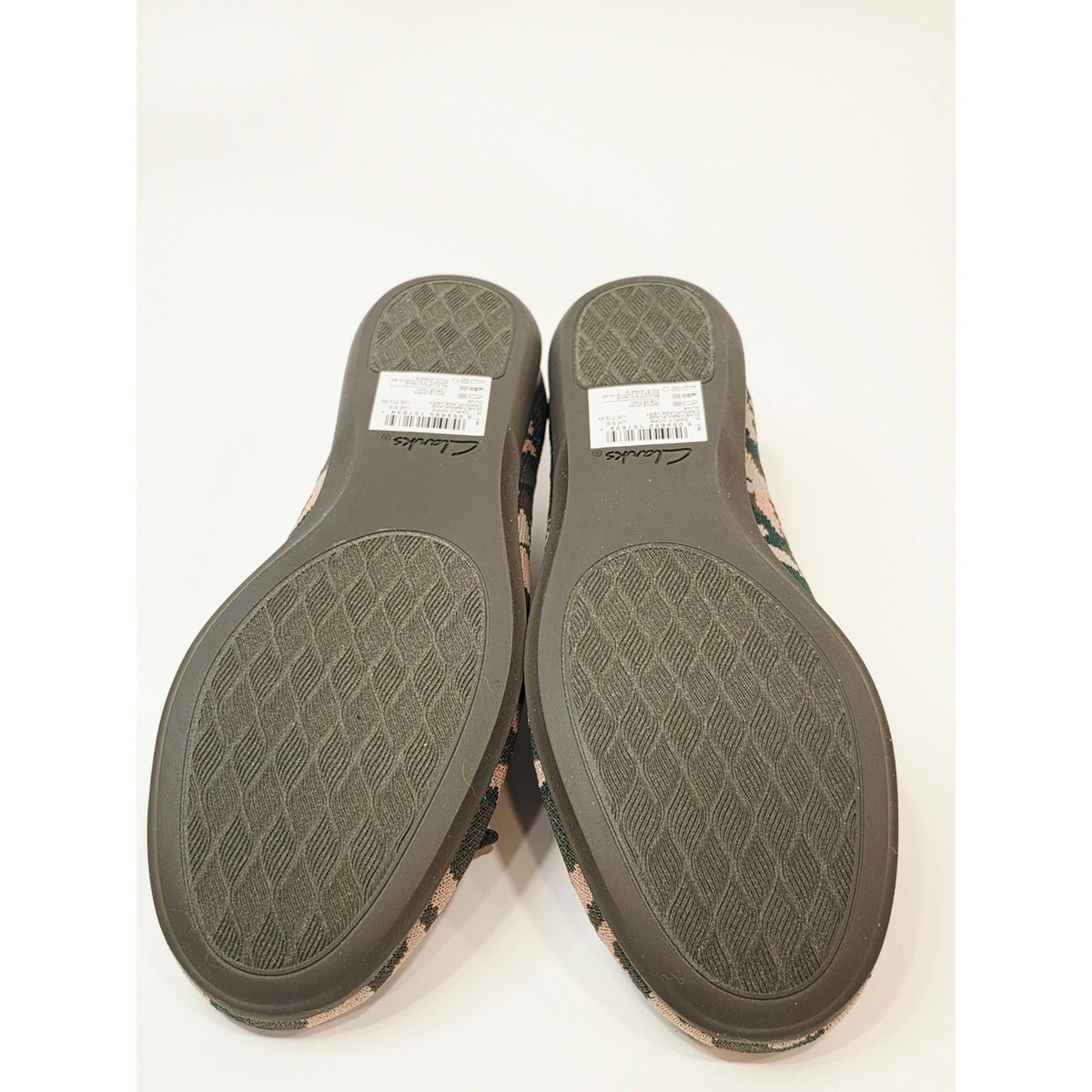 Clarks Cloudsteppers Washable Knit Bow Flats - Carly Hope Olive green Wide Size