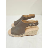 Journee Collection Crew Taupe Open-Toe Slingback Espadrille Wedges