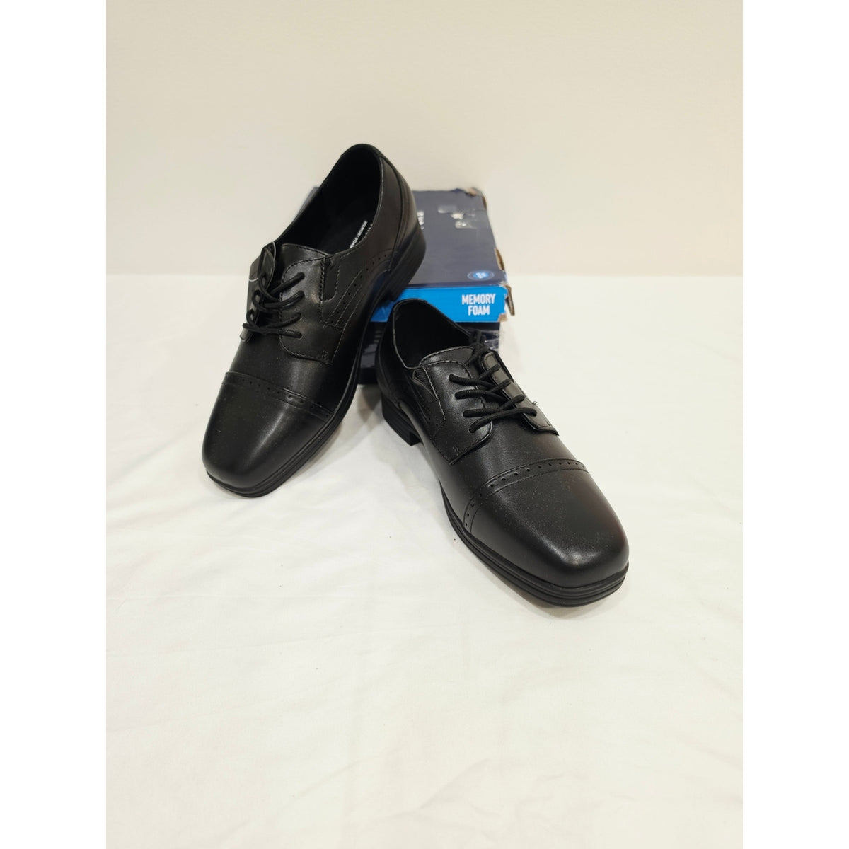 Stafford Black Dane Jr. Cap-Toe Lace-Up Dress Oxfords