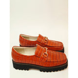 INTENTIONALLY BLANK HK-2 Croc Lug Croc-Embossed Loafers