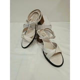 Journee Collection Cream Strappy Block Heel