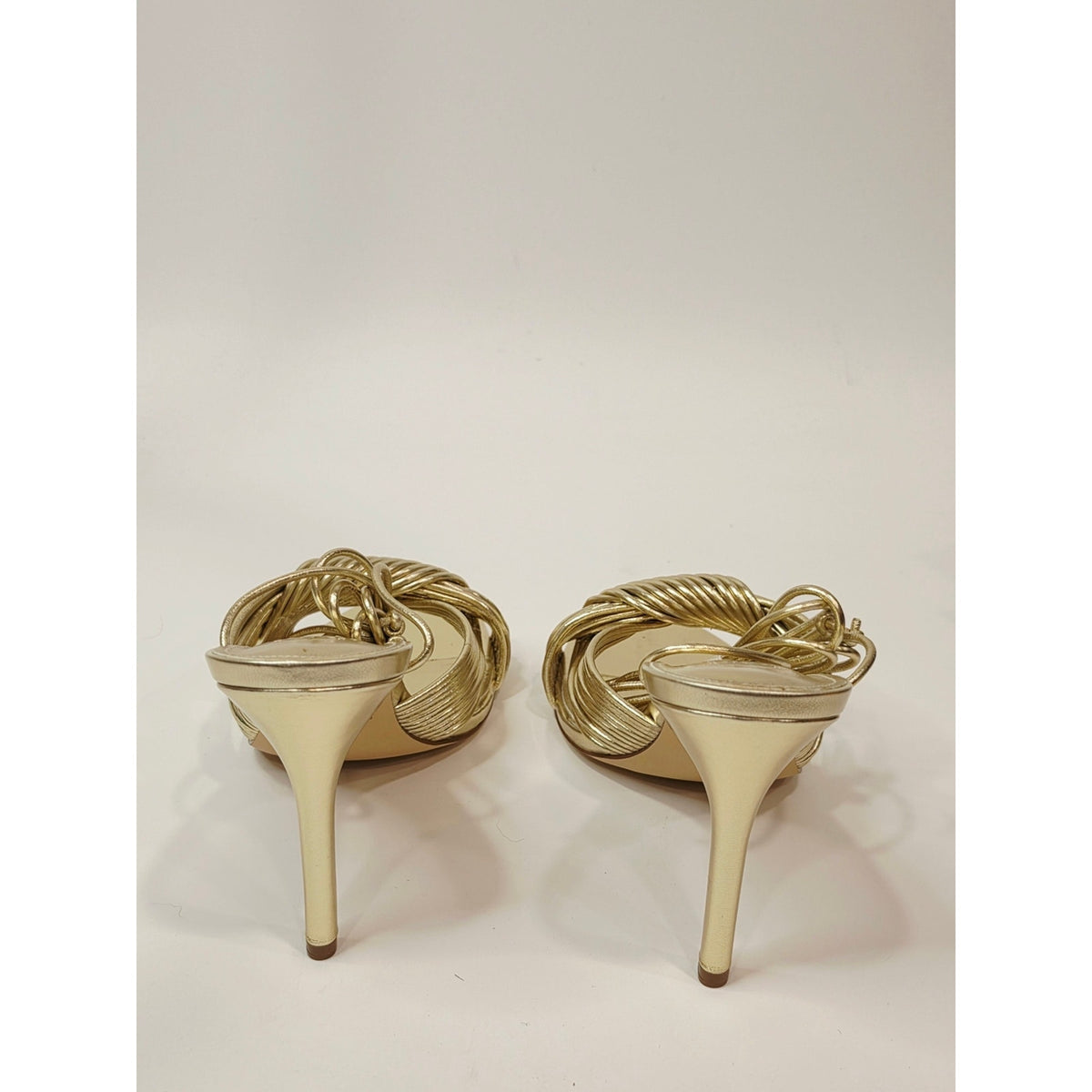 Marc Fisher Brista Womens Gold Strappy Lace Up Stiletto Heeled Sandals Size 9.5