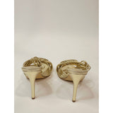 Marc Fisher Brista Womens Gold Strappy Lace Up Stiletto Heeled Sandals Size 9.5