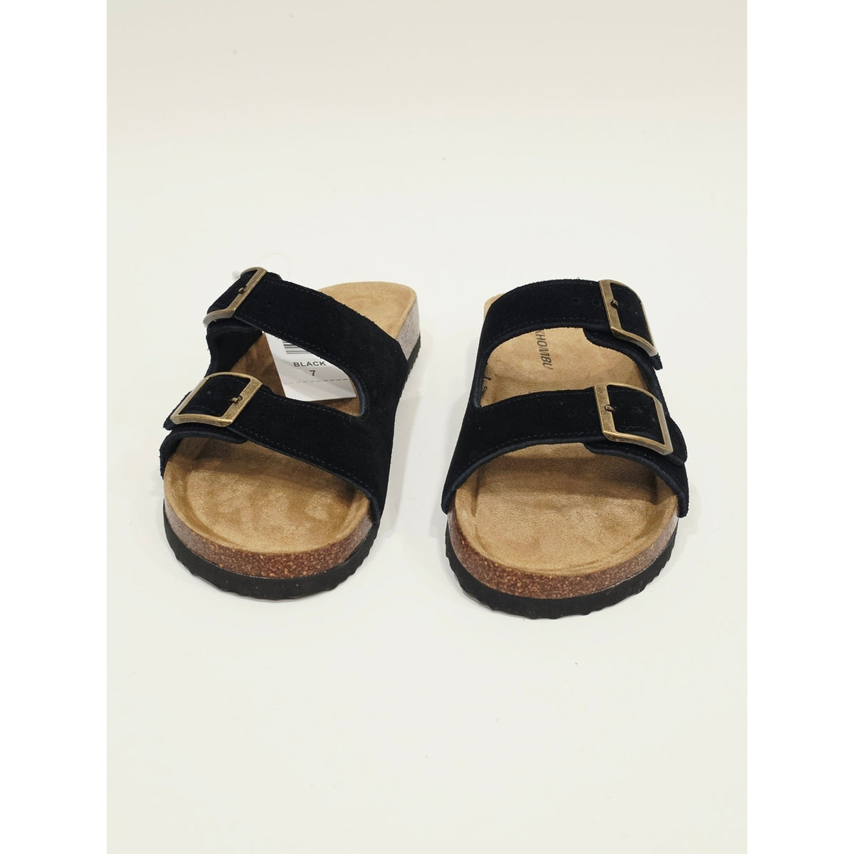 Khombu Ashville Women's Black Double-Buckle Comfort Sandals