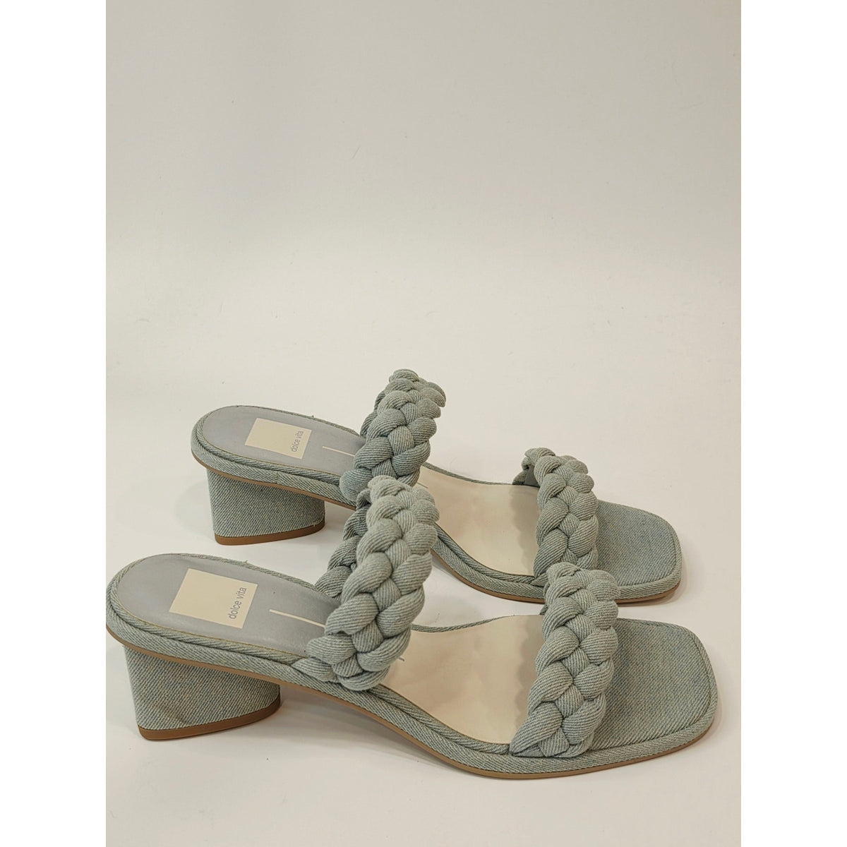 Dolce Vita Ronin Women’s Light Blue Denim Braided Heeled Sandals