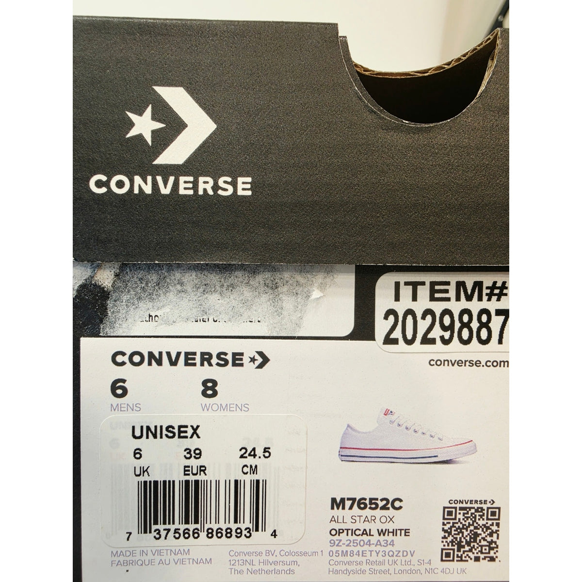 Converse Chuck Taylor All Star OX Optical White Low Top Sneakers – Size 8/6