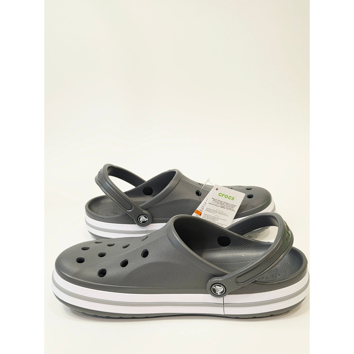 Crocs Unisex Bayaband Clog – Slate Grey/White | Men’s 11