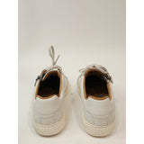 Clarks Women's Caroline Ella Sneakers in White Leather. Wide Size.