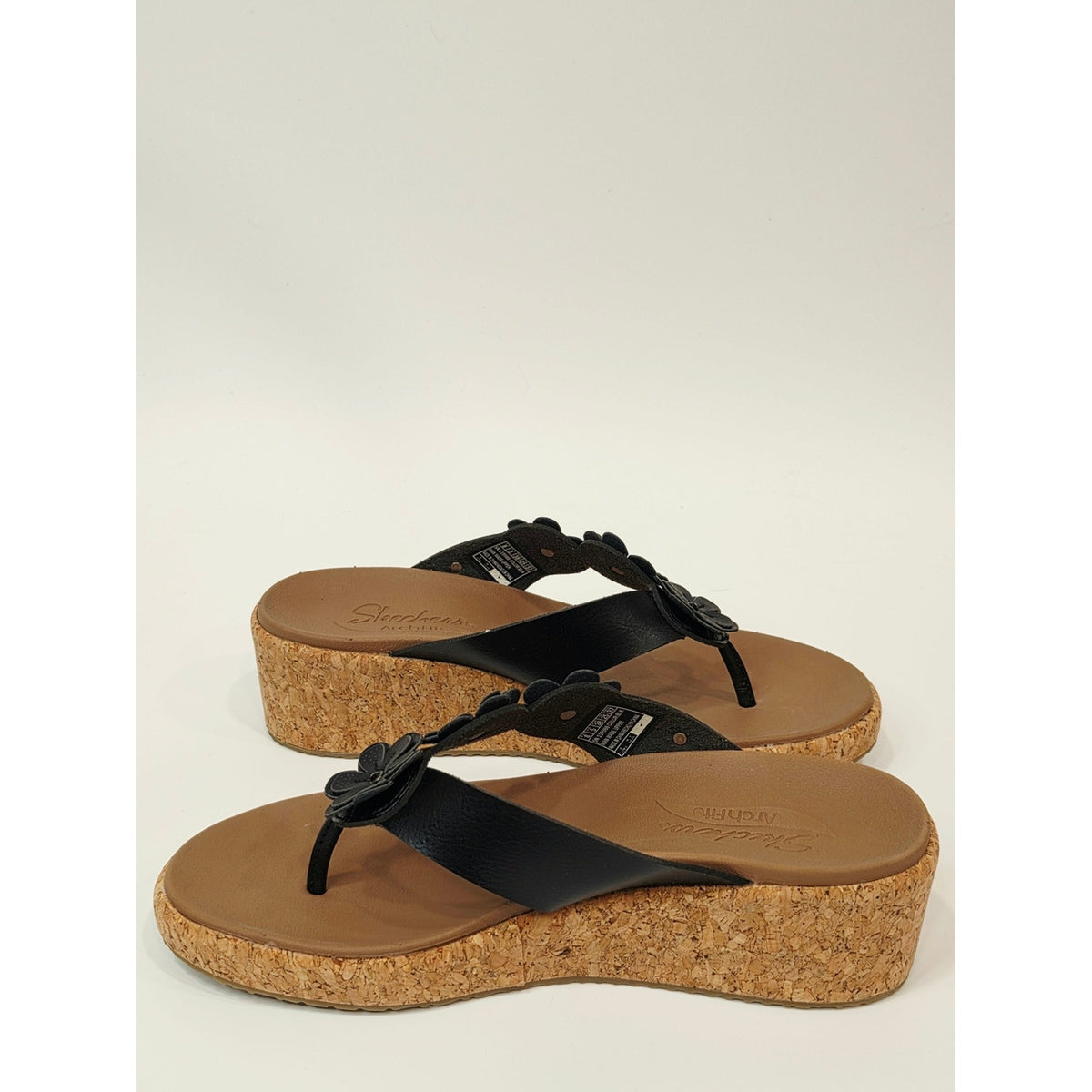 Skechers Cali Arch Fit Beverlee Rare Blossom Sandals Black
