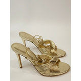 Marc Fisher Brista Womens Gold Strappy Lace Up Stiletto Heeled Sandals Size 9.5