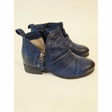 Miz Mooz Slinky Women's Navy Leather Ankle Boots
