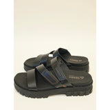 Gerry Choclo Black Women's Triple-Strap Slide Sandals