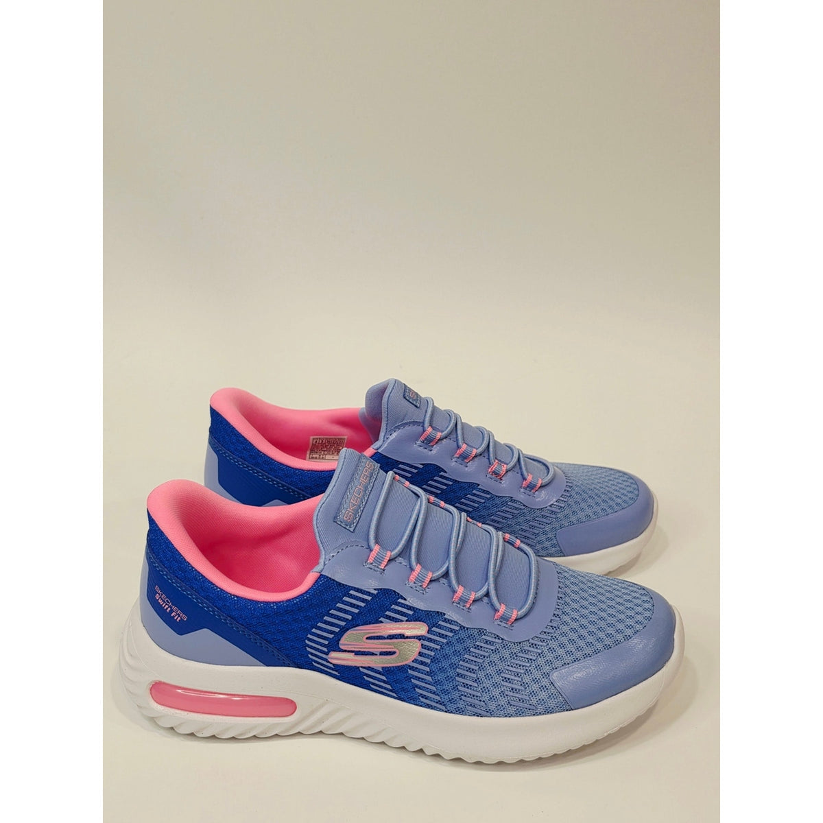 Skechers Hands Free Swift Fit Kids Light Blue and Pink Slip-On Sneakers