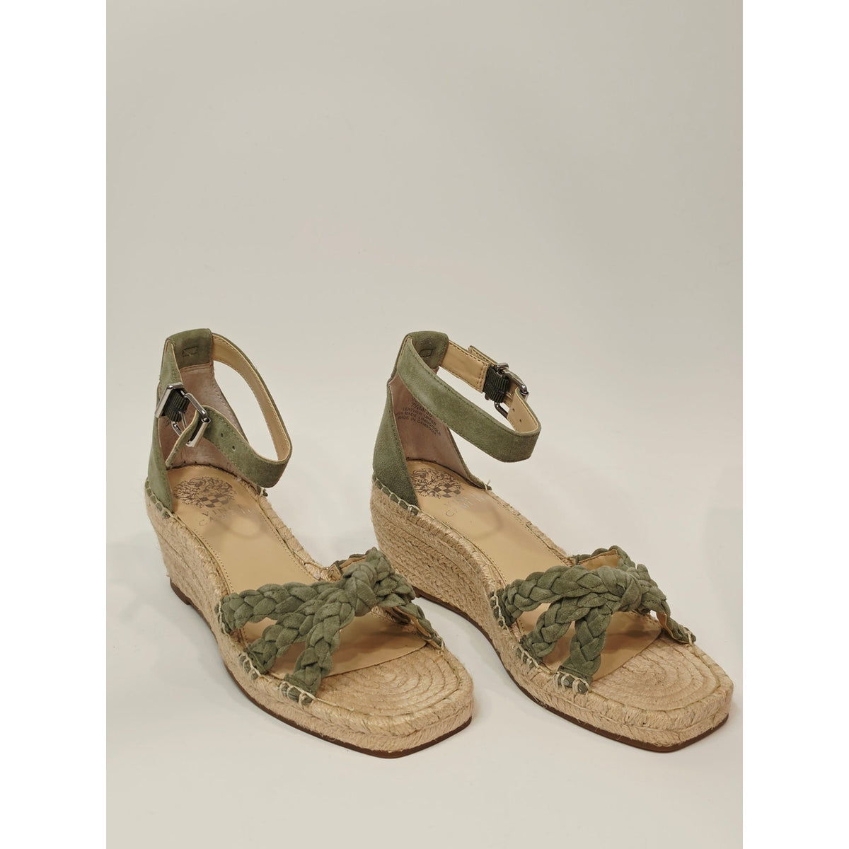 Vince Camuto Jadeya Olive Braided Espadrille Wedge Sandals