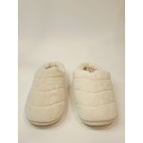 Dearfoams Women’s Leslie Quilted Terry Clog Slippers – Muslin White  Size M 7–8