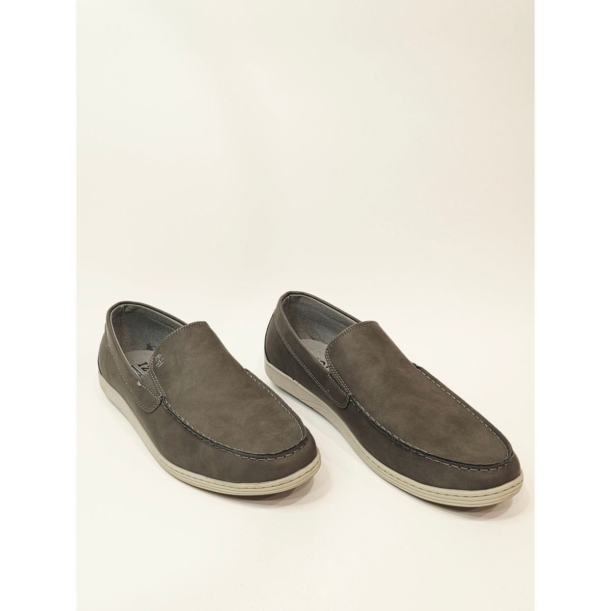 Izod Gray Seapoint Slip-On Loafers with Contrast Stitching