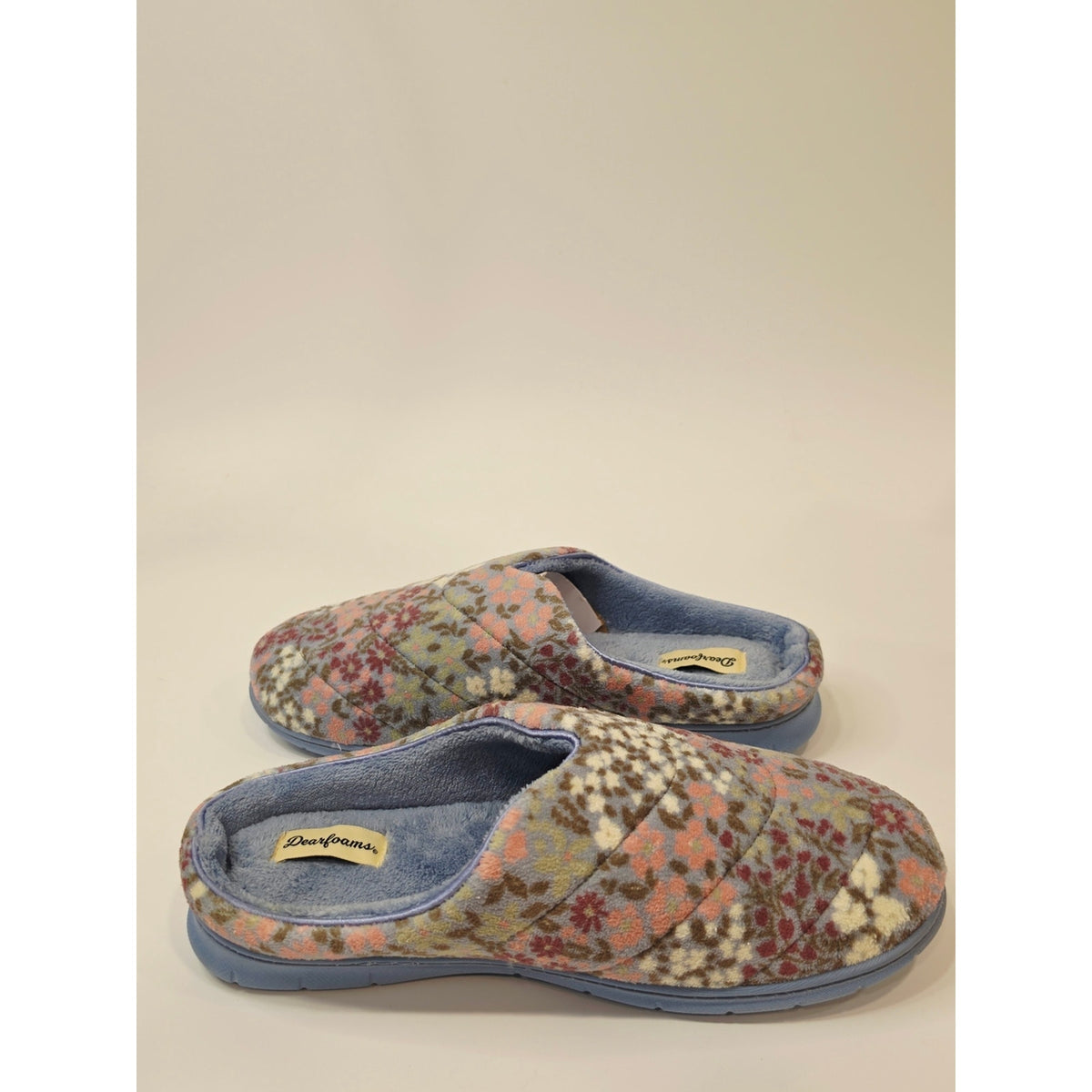 Dearfoams Women’s Cozy Clog Slippers – Floral | Size L (9–10)