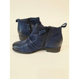 Miz Mooz Slinky Women's Navy Leather Ankle Boots