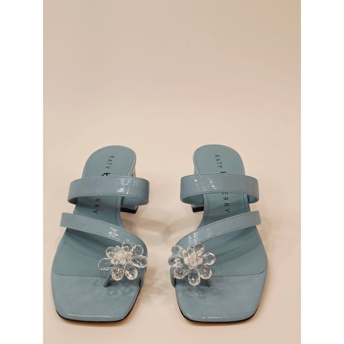 Katy Perry The Toolpiled Flower Sandal in Blue Block Heel Sandals Womens Size 7