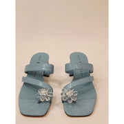 Katy Perry The Toolpiled Flower Sandal in Blue Block Heel Sandals Womens Size 7