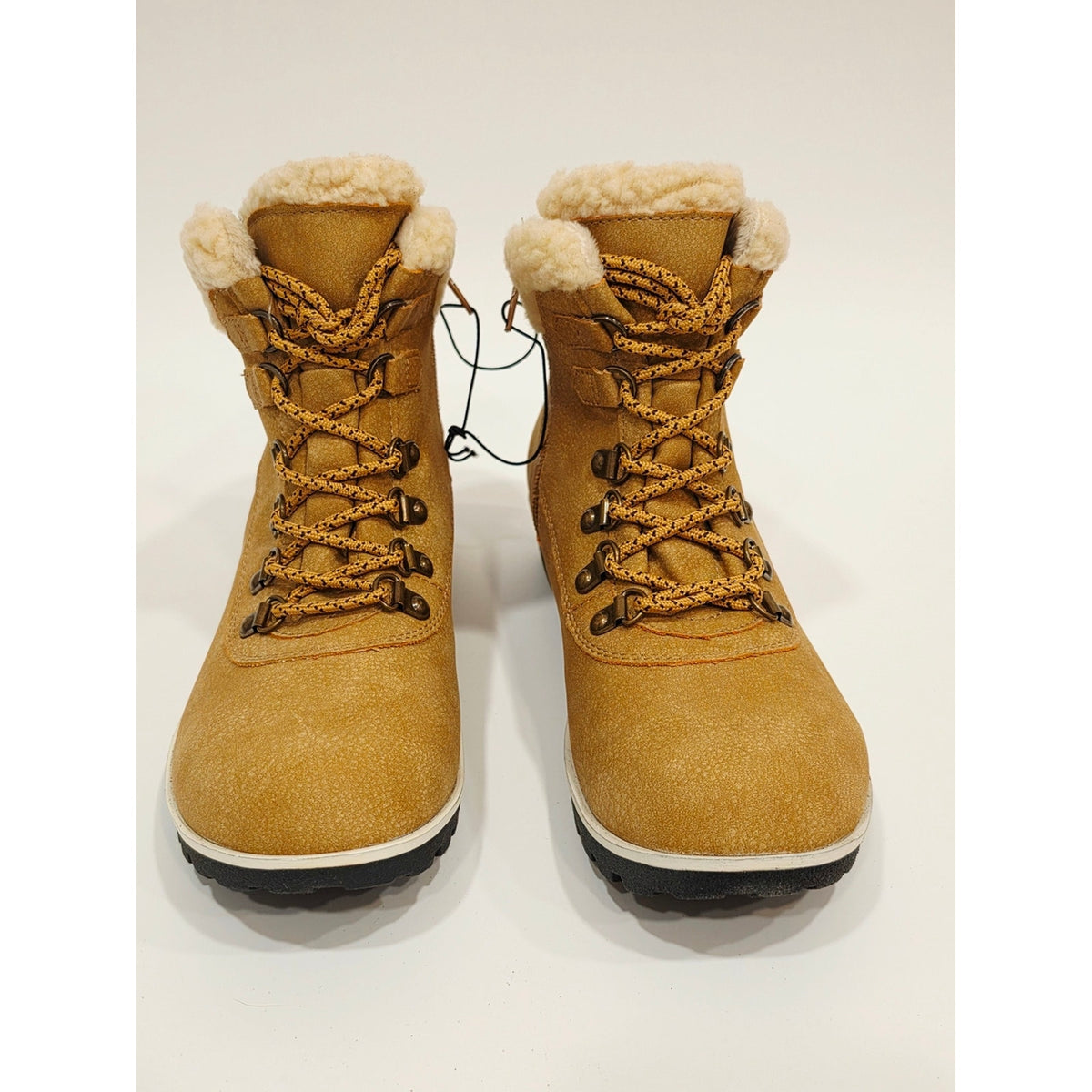 JSport Bluestone Tan Cozy Faux-Shearling Lace-Up Boots