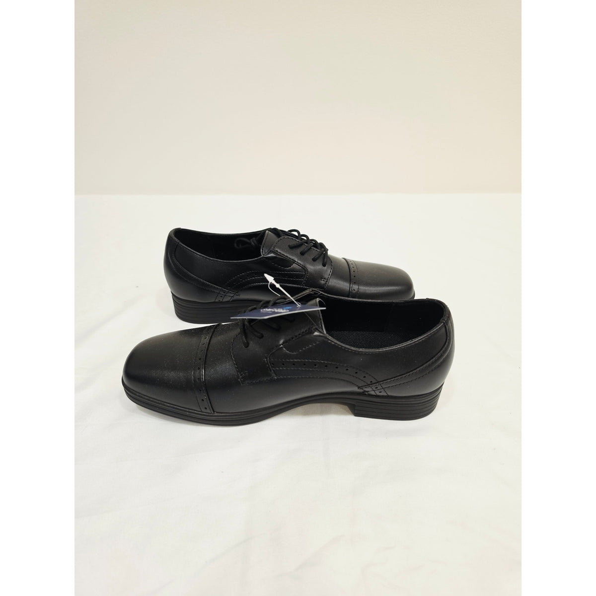 Stafford Black Dane Jr. Cap-Toe Lace-Up Dress Oxfords