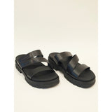 Gerry Choclo Black Women's Triple-Strap Slide Sandals